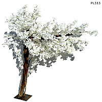 Голямо извито изкуствено дърво бяла Японска вишна за декор 2.5 метра - PL313